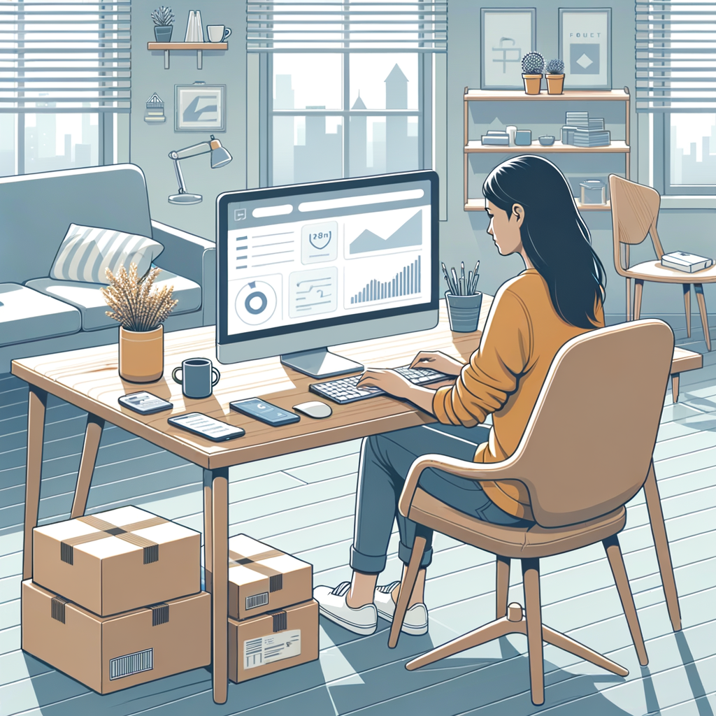 Entrepreneur setting up a Shopify store