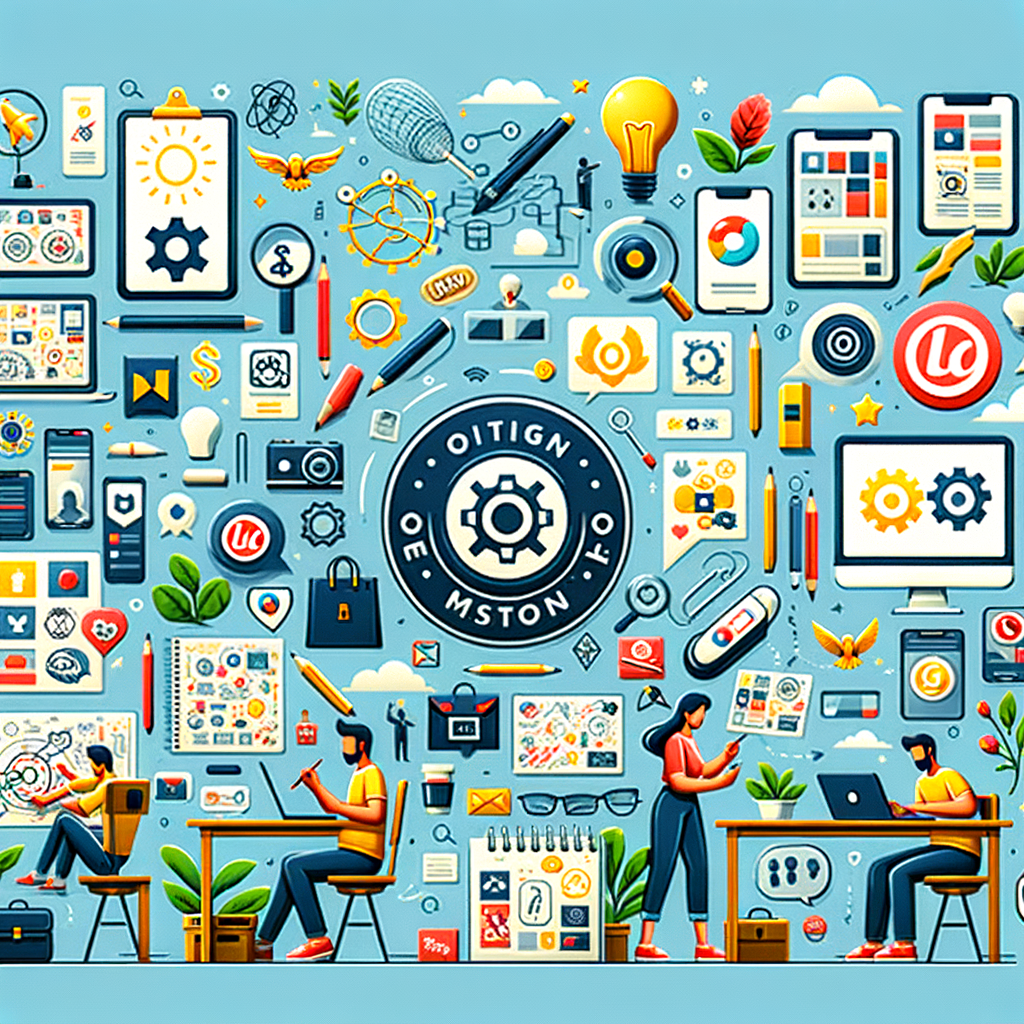 Graphic showing logo creation process